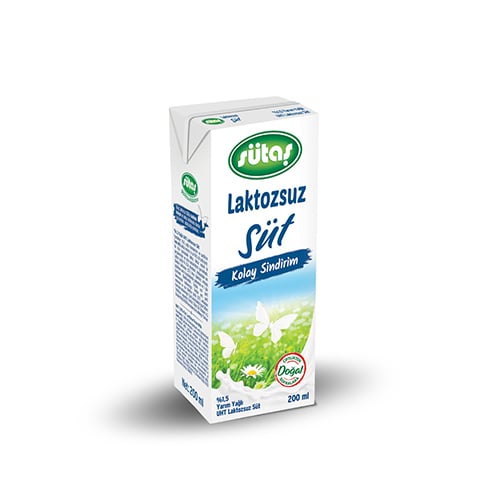 Sütaş Çiftliği’nden evinize taptaze! Soğuk zinciri koruyarak, ekiplerimizle getiriyoruz. Sütaş Laktozsuz Süt 200 ml hemen satın al, Süt Puan topla!