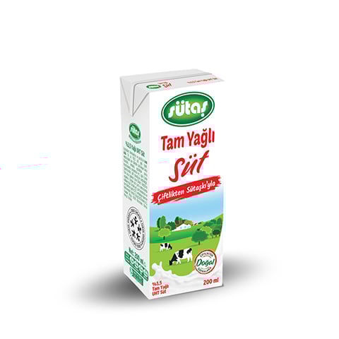 Sütaş Çiftliği’nden evinize taptaze! Soğuk zinciri koruyarak, ekiplerimizle getiriyoruz. Tam Yağlı Süt 200ml hemen satın al, Süt Puan topla!