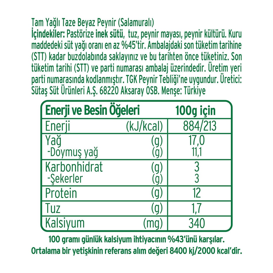 Sütaş Beyaz Peynir 1000 g