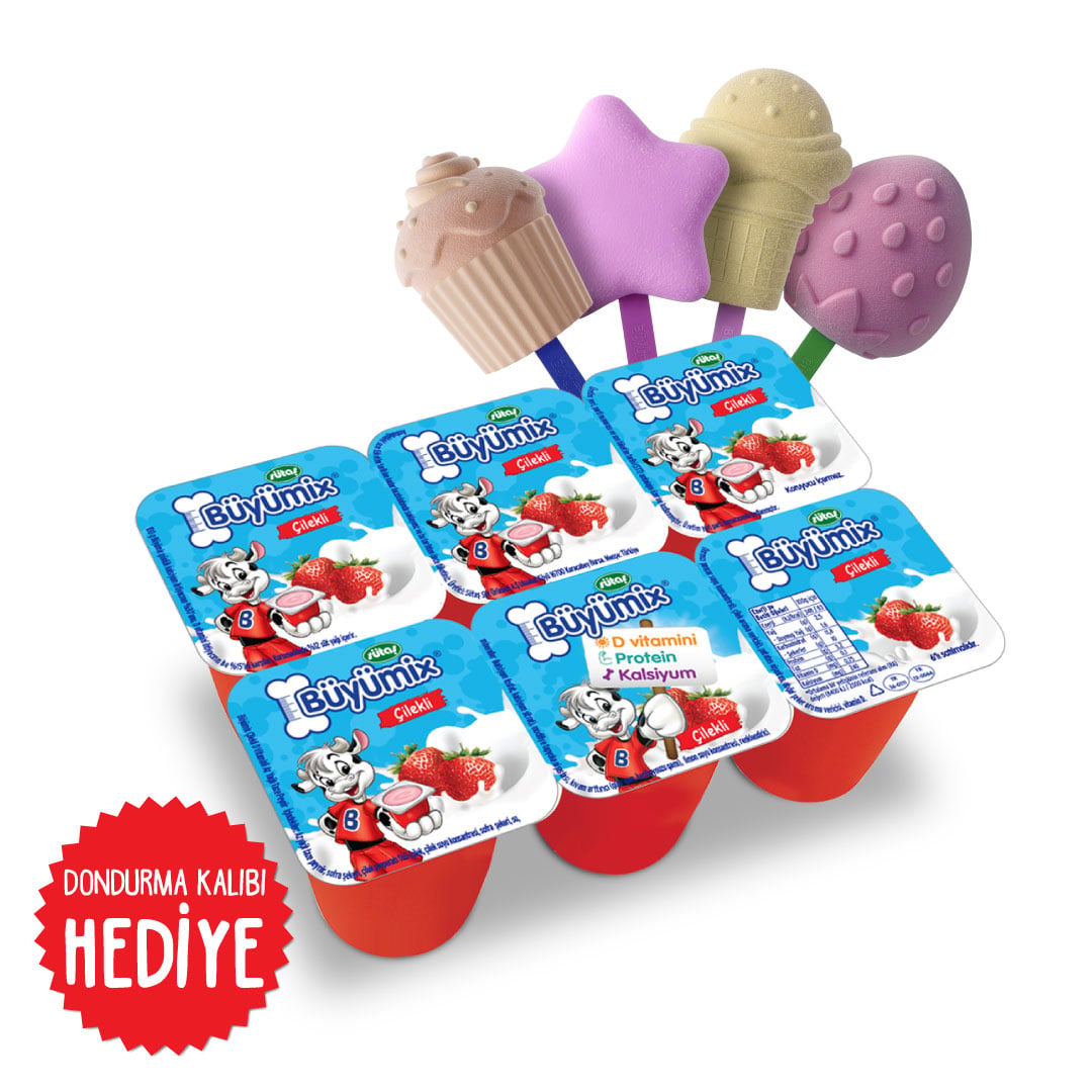 Sütaş Çiftliği’nden evinize taptaze! Soğuk zinciri koruyarak, ekiplerimizle getiriyoruz. Sütaş Büyümix Çilekli 6x40 g hemen satın al, Süt Puan topla!