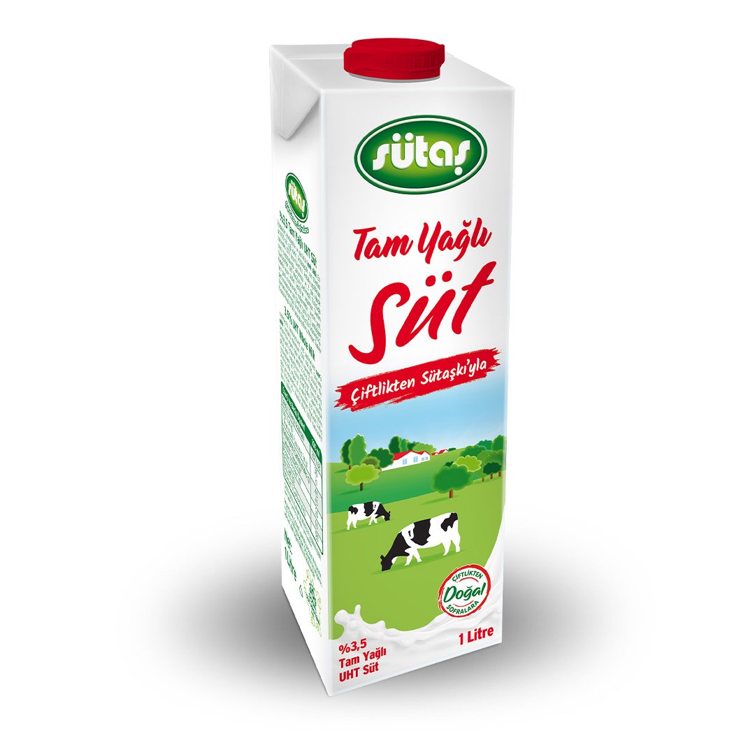 Sütaş Çiftliği’nden evinize taptaze! Soğuk zinciri koruyarak, ekiplerimizle getiriyoruz. Tam Yağlı Süt 1L hemen satın al, Süt Puan topla!